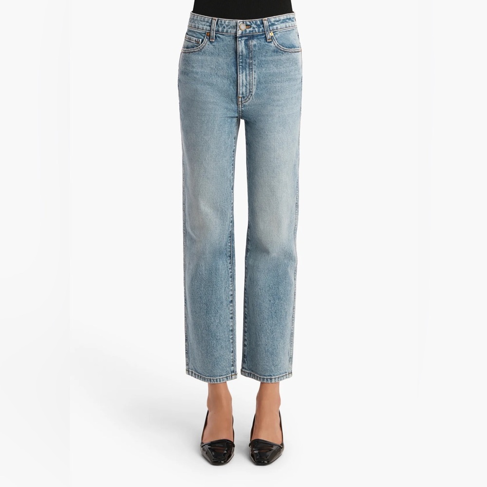Khaite Abigail Cropped Straight Jeans in Bryce wash